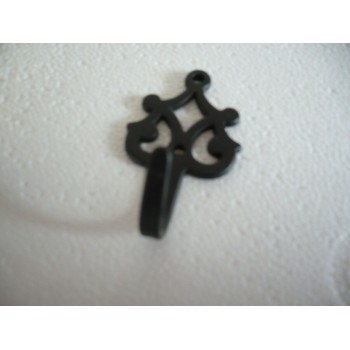 crochet gothique laiton noir mat haut 60 mm 1 pièce 3297866811308