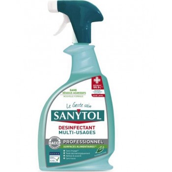 Nettoyant désinfectant assainissant multi usages sans rinçage 750ml SANYTOL PRO 3045206611053