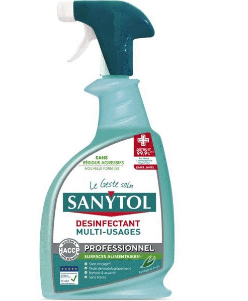Nettoyant désinfectant sols et surfaces parfum pamplemousse 1 L SANYTOL  33631224 - SANYTOL 