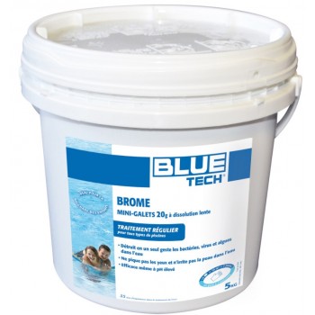 Brome mini galet 20gr TP2 BLUE TECH 5kg eau piscine spa détruit les bactéries virus 3521689200507