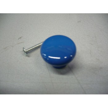 bouton imitation porcelaine bleu en résine Ø 40 mm+ vis 3297867662572