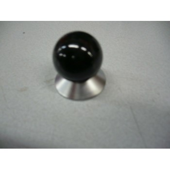 bouton noir boule Ø 25 mm en résine support métal 3297867109374