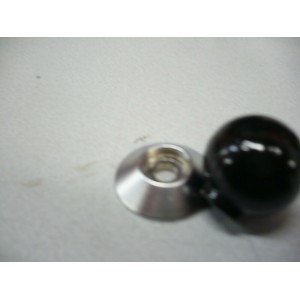 bouton noir boule Ø 25 mm en résine support métal 3297867109374