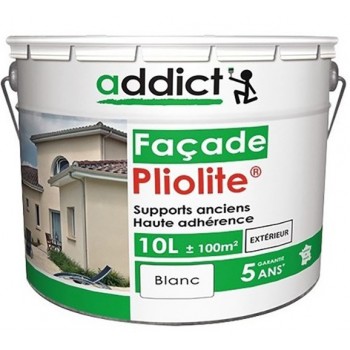 Peinture façade résine pliolite Blanc 10L ADDICT supports anciens haute adhérence 3661521115009
