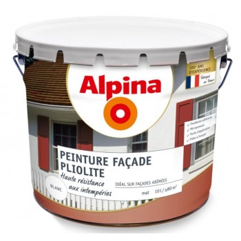 Peinture façade pliolite Blanc mat 10L ALPINA haute résistance aux intempéries idéal murs abimés 3700178340157