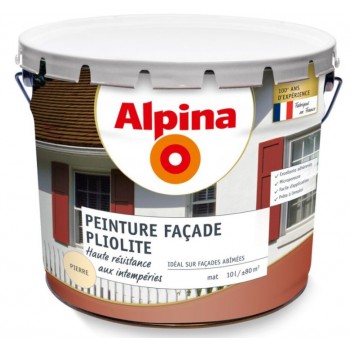 Peinture façade pliolite Ton pierre mat 10L ALPINA haute résistance aux intempéries idéal murs abimés 3700178340164