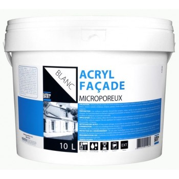 Peinture façade acrylique Blanc mat 10L BATIR 1ER microporeuse sans odeurs 3661521111964