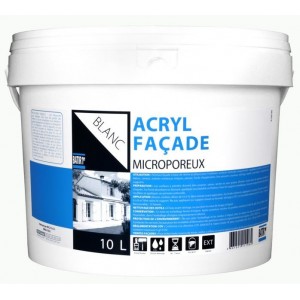Peinture façade acrylique Blanc mat 10L BATIR 1ER microporeuse sans odeurs 3661521111964
