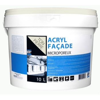 Peinture façade acrylique Ton pierre mat 10L BATIR 1ER microporeuse sans odeurs 3661521111971