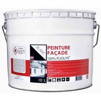 Peinture façade 100% pliolite Blanc mat 10L BATIR 1ER Microporeuse bonne adhérence sur fonds anciens 3661521112022