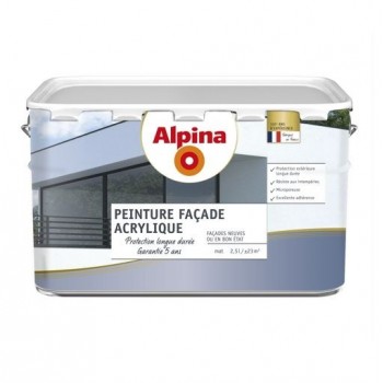 Peinture façade résine acrylique Blanc mat 2.5L ALPINA protection longue durée 3700178308980