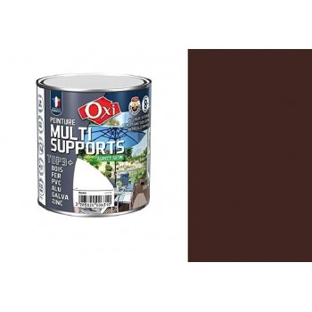 Peinture multi supports bois fer alu galva zinc pvc Marron armagnac 0.5L OXI direct sans sous couche 3285820006358