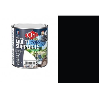 Peinture multi supports bois fer alu galva zinc pvc Noir brillant 0.5L OXI direct sans sous couche 3285820058753