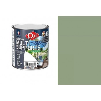 Peinture multi supports bois fer alu galva zinc pvc métaux Vert olivier 0.5L OXI direct sans sous couche 3285820006631