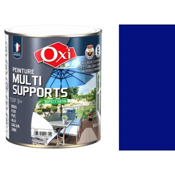 Peinture multi supports bois fer alu galva zinc pvc métaux Bleu vif 2.5L OXI direct sans sous couche 3285820006556