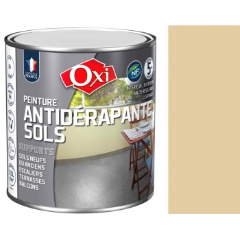 Peinture sol antidérapante microporeuse imperméable Beige Sable 0.5L OXI 3285820005528