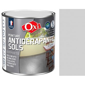 Peinture sol antidérapante microporeuse imperméable Gris clair 0.5L OXI 3285820005566