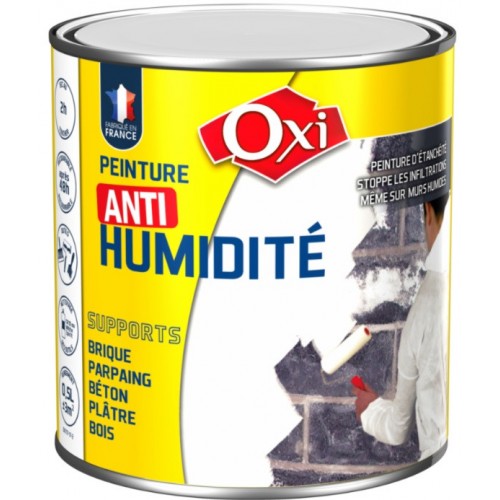 Peinture d' étanchéité anti humidité stoppe les infiltrations 0.5L OXI forme une barrière étanche 3285820005290