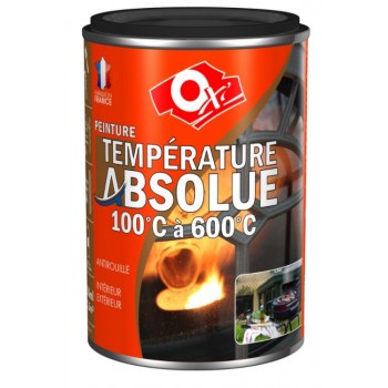 Peinture haute température max 600°C noir 250ml OXI rénovation protection des supports 3285820036478