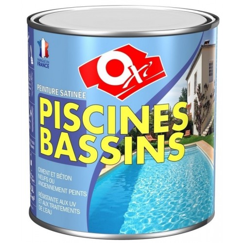 Peinture piscine bassin blanc satin 0.5L OXI embellir rénover résiste aux traitements et eau de mer 3285820034337