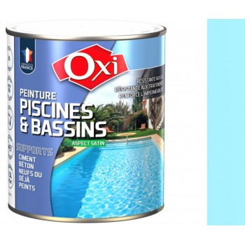 Peinture piscine bassin bleu satin 2.5L OXI embellir rénover résiste aux traitements et eau de mer 3285820034313