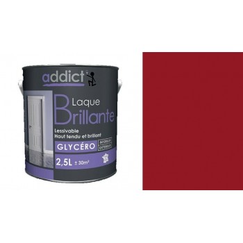 Peinture glycéro déco tous supports rouge cerise brillant 2.5L ADDICT 3661521113388