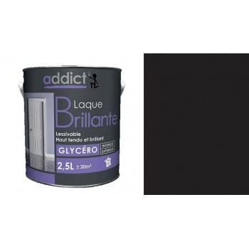 Peinture glycéro déco tous supports Noir brillant 2.5L ADDICT 3661521113586