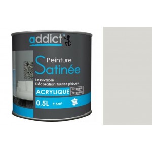 Peinture acrylique décoration intérieur gris cendre satin 0.5l ADDICT multi supports 3661521112817