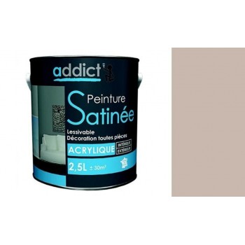 Peinture acrylique décoration intérieur couleur galet satin 2.5l ADDICT multi supports 3661521119106