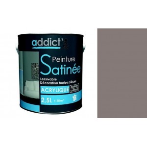 Peinture acrylique décoration intérieur gris béton satin 2.5l ADDICT multi supports 3661521119175