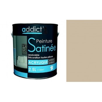 Peinture acrylique décoration intérieur couleur castor satin 2.5l ADDICT multi supports 3661521127156