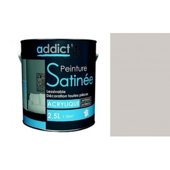 Peinture acrylique décoration intérieur gris cendre satin 2.5l ADDICT multi supports 3661521112985
