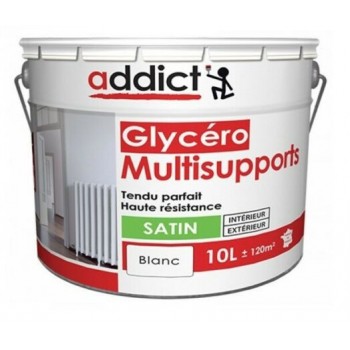 Peinture décoration intérieur extérieur glycéro blanc satin 10L ADDICT multi supports 3661521117294
