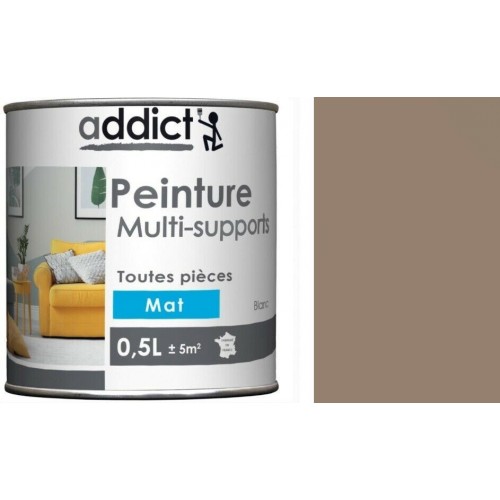 Peinture acrylique galet mat 0.5l décoration intérieur multi supports ADDICT 3661521134642