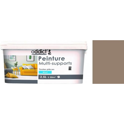 Peinture acrylique galet mat 2.5l décoration intérieur multi supports ADDICT 3661521129341