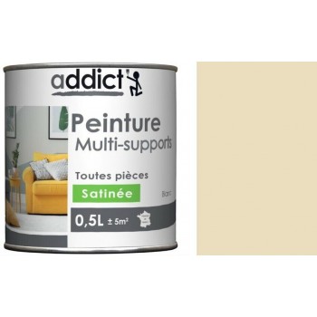 Peinture acrylique décoration intérieur beige argile satin 0.5l ADDICT multi supports 3661521134673
