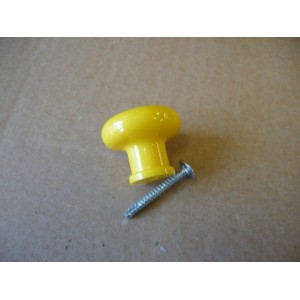 bouton en plastique jaune pour meuble tiroir Ø 32 mm avec vis 3297867100777