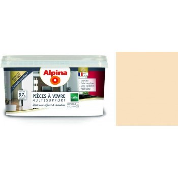 Peinture décoration acrylique beige crème satin 2.5l ADDICT pièces à vivre chambre séjour salon multi supports 3700178343219
