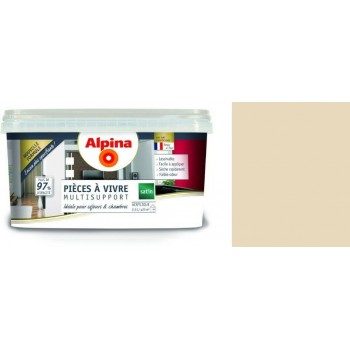 Peinture décoration acrylique beige lin satin 2.5l ADDICT pièces à vivre chambre séjour salon multi supports 3700178343165