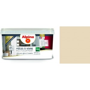 Peinture décoration acrylique beige lin satin 2.5l ADDICT pièces à vivre chambre séjour salon multi supports 3700178343165