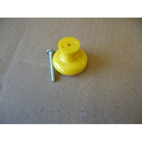 bouton en plastique jaune pour meuble tiroir Ø 32 mm avec vis 3297867100777