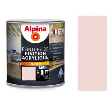 Peinture acrylique rose poudré mat laque finition tous travaux intérieurs 0.5l ALPINA 3700178345855