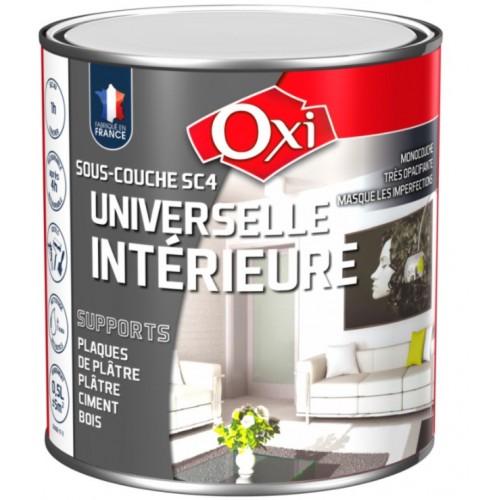 Peinture blanc sous couche universelle tous supports intérieur 0.5L SC4 OXI 3285820024390