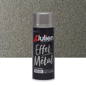 Aérosol peinture multi supports gris effet métal brillant 400ml JULIEN 3256615070236