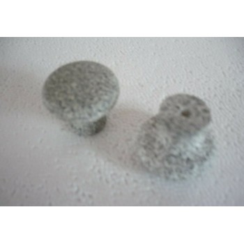 bouton par 2 pièces effet granit gris clair résine synthétique Ø 32 mm + vis 3297867231327