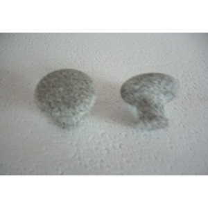 bouton par 2 pièces effet granit gris clair résine synthétique Ø 32 mm + vis 3297867231327