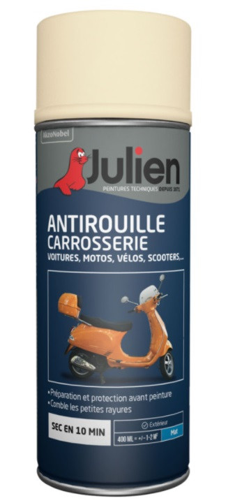 Peinture aérosol antirouille spécial carrosserie Julien mat gris 400ml