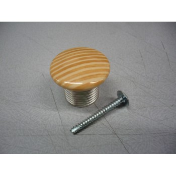 bouton résine de synthèse effet bois rayé/satiné insert métal diamètre 30 mm haut 23 713837