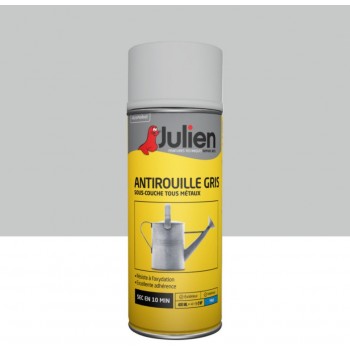 Aérosol peinture antirouille tous métaux gris mat 400ml JULIEN 3256615070281
