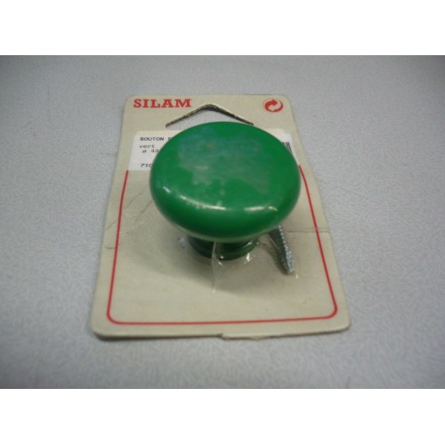 bouton en plastique vert Ø 32 avec vis pour meuble tiroir 3297867100975